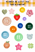 🧵 “Cute As A Button” Sticker Sheet