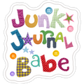 Junk Journal Babe Sticker | Colorful Patchwork Die Cut | Scrapbook Lover Gift | Cute Craft Aesthetic Sticker